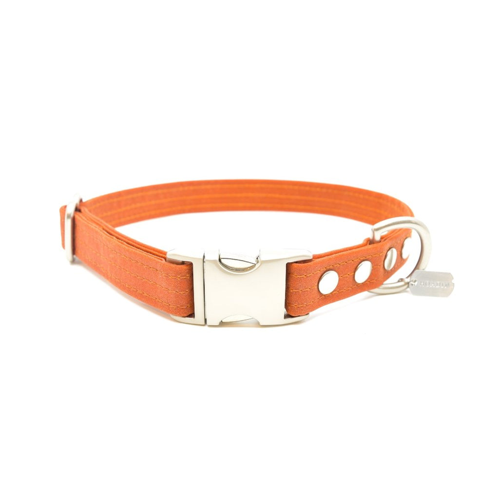 Orange Waxed Canvas Dog Collar - Hoadin