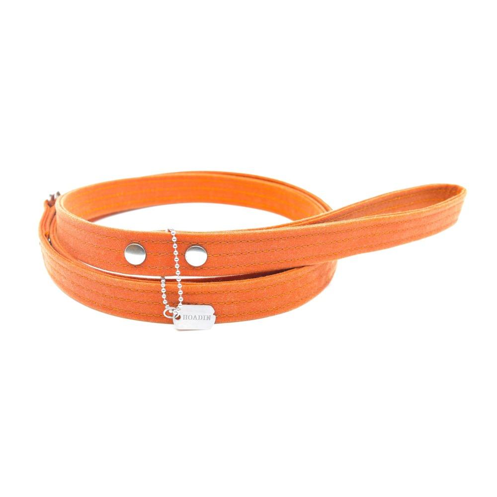 Orange Waxed Canvas Dog Leash - Hoadin