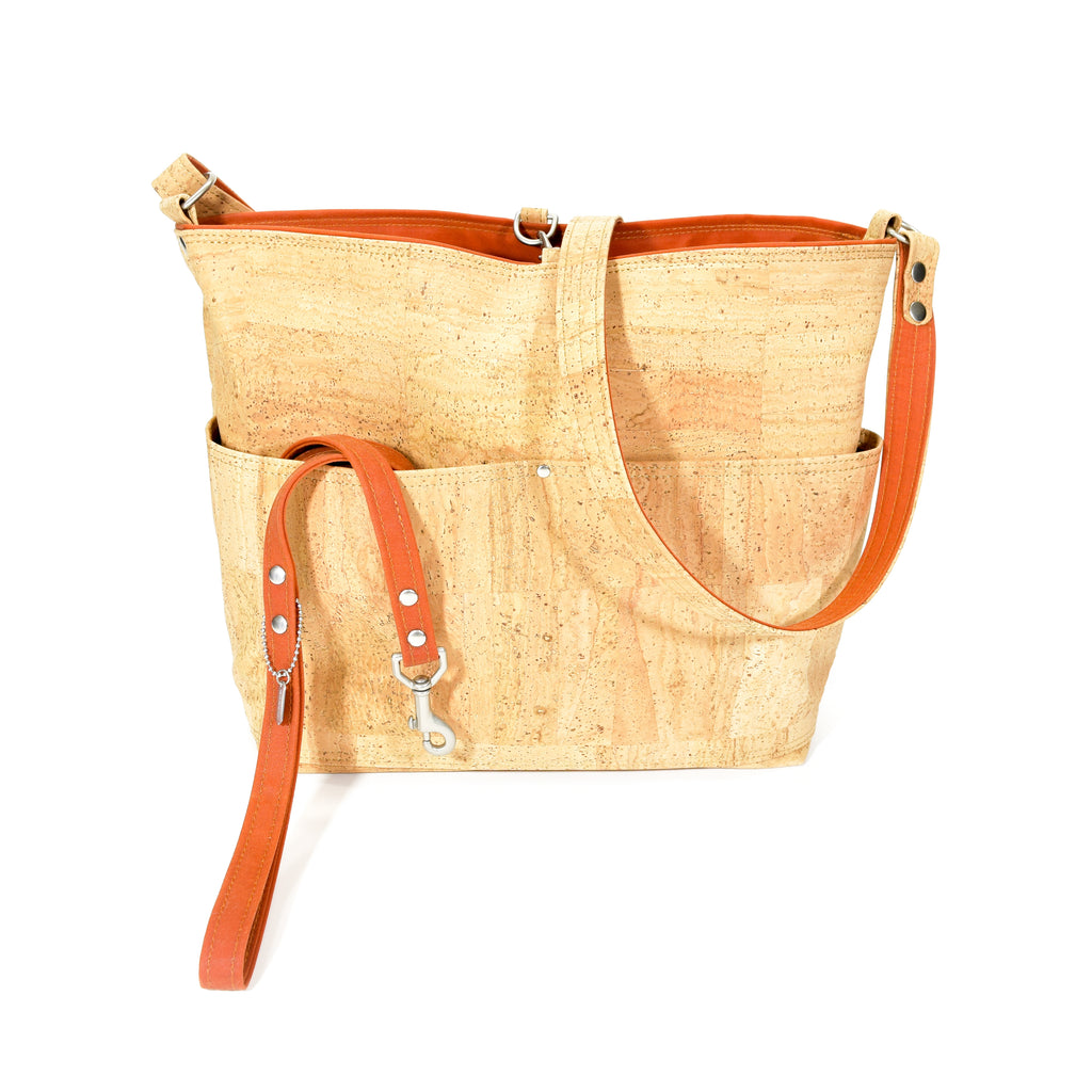 Natural Cork and Waxed Canvas Tote Bag