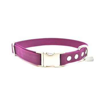 Berry Waxed Canvas Dog Collar - Hoadin