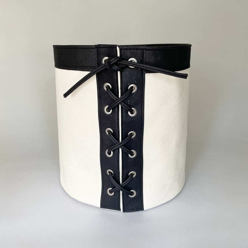 Black Cork Lace Up Bin - Hoadin