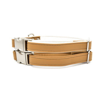 Caramel Sileather Dog Collar - Hoadin