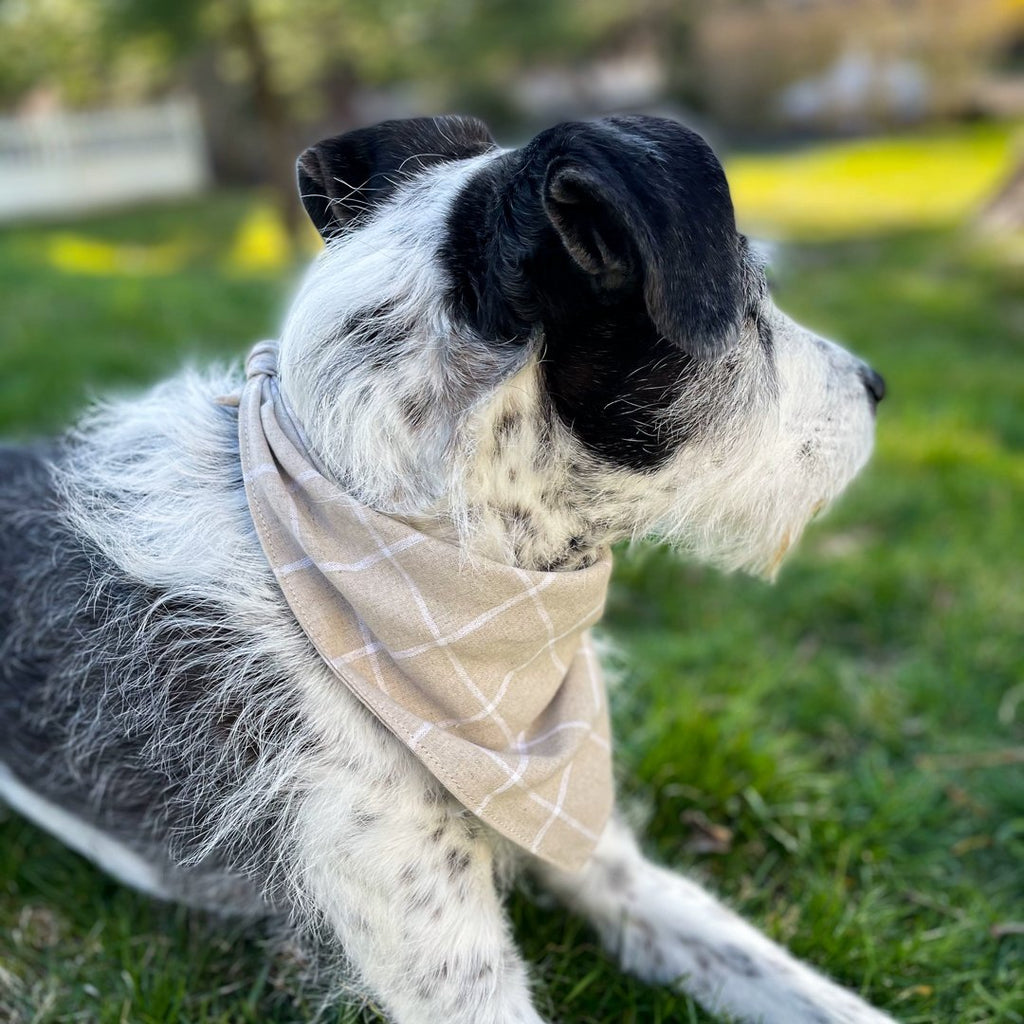 Flax Plaid Linen Bandana - Hoadin