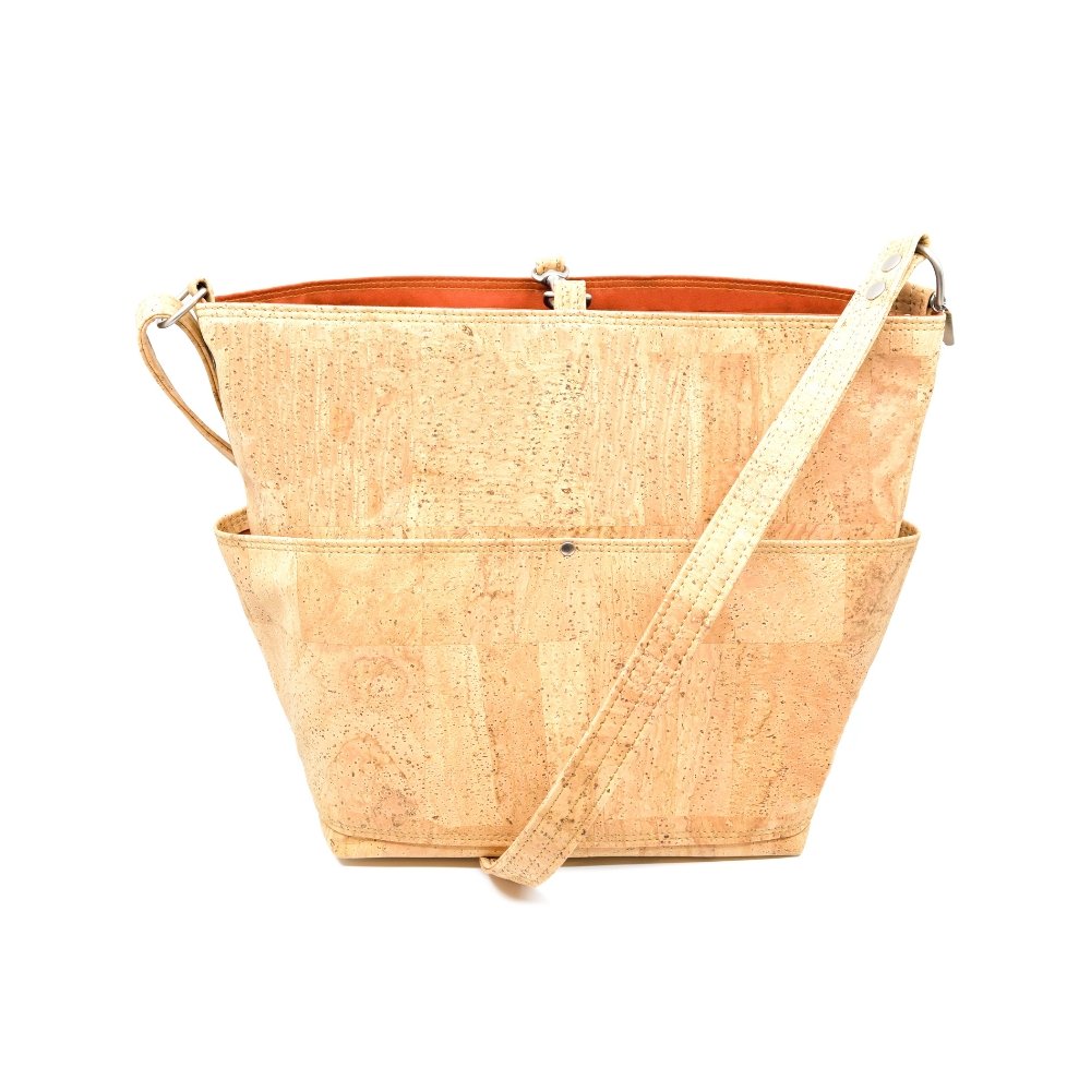 Natural Cork and Waxed Canvas Bag - Hoadin